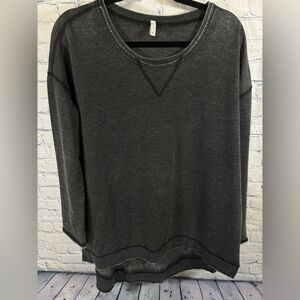 Z Supply Gray Essential Modern Weekender Classic Soft French Terry Sweatshirt S